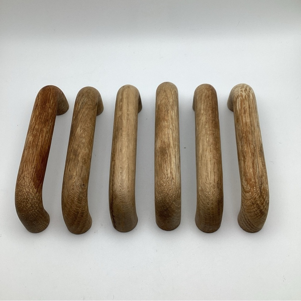 6 X vintage 4" CC oak reclaimed drawer desk pulls